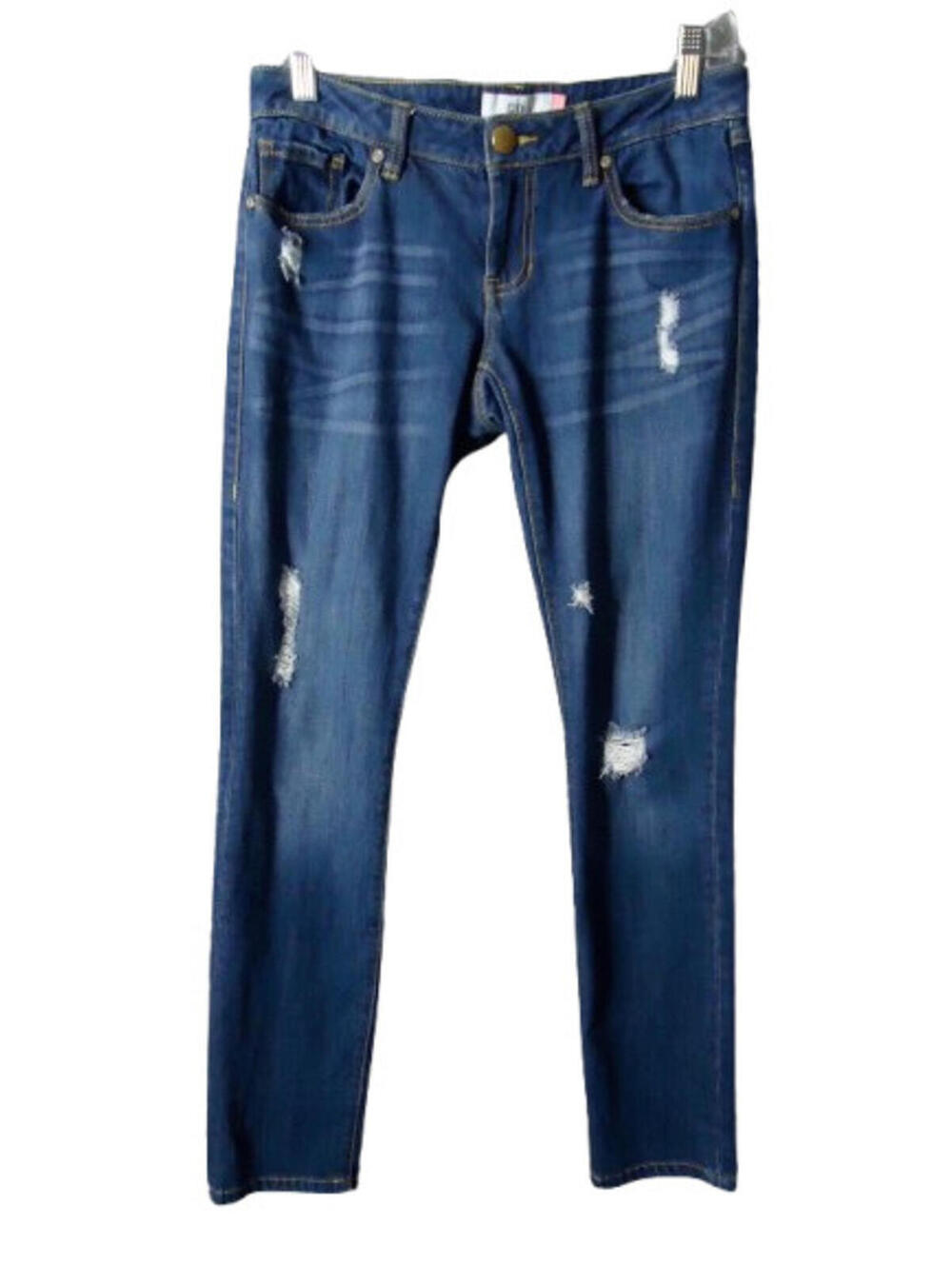 Cabi Slim Boyfriend Jeans Women's Size 2 Distressed Dark Blue Denim #3045